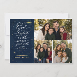 Carte de Noël avec photo « Gloire à Dieu au plus h