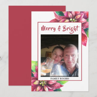 Carte de Noël avec Poinsettia Rouge