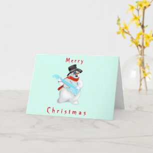 Carte de Noël avec Rock Music Snowman