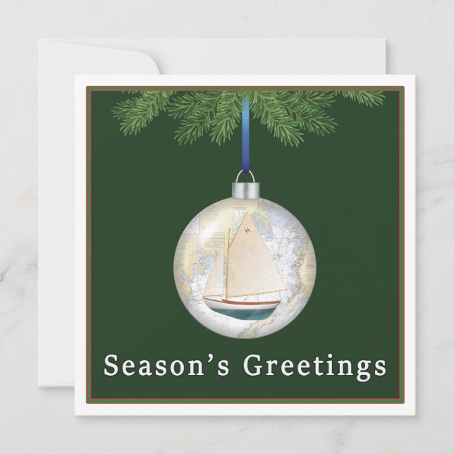 Carte de Noël avec thème nautique (Devant)