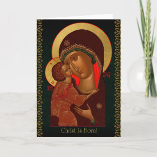 Carte de Noël avec Theotokos