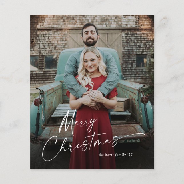 Carte de Noël avec un budget script Joyeux Noël Ph (Devant)