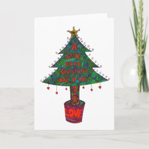 Carte de Noël avec un genre différent d'arbre