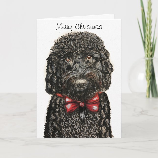 Carte de Noël avec un magnifique Cockapo (Devant)