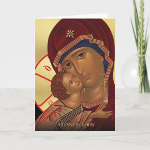 Carte de Noël avec Vierge Marie