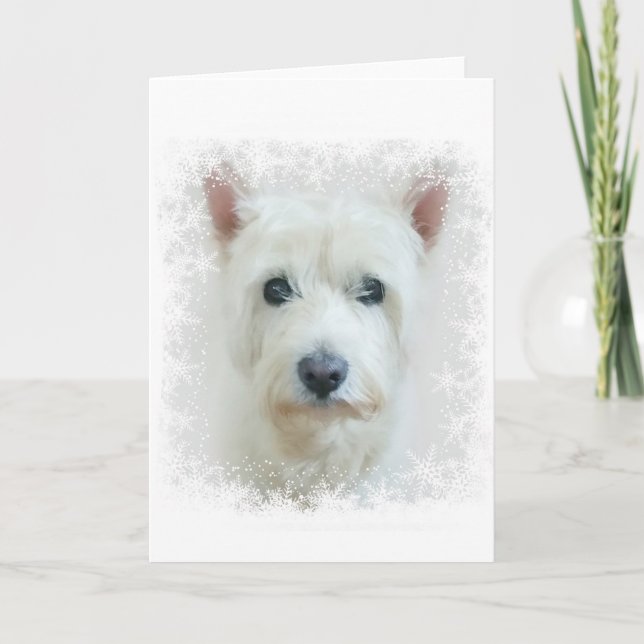 Carte de Noël avec Westie (Devant)