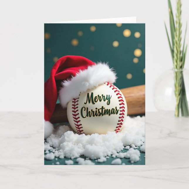 Carte de Noël Baseball Joyeux Noël (Devant)