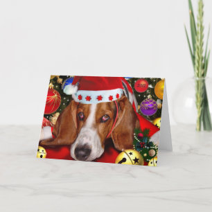 Carte de Noël Basset Hound