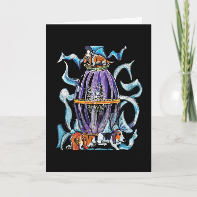 Carte de Noël Basset Hound (Devant)