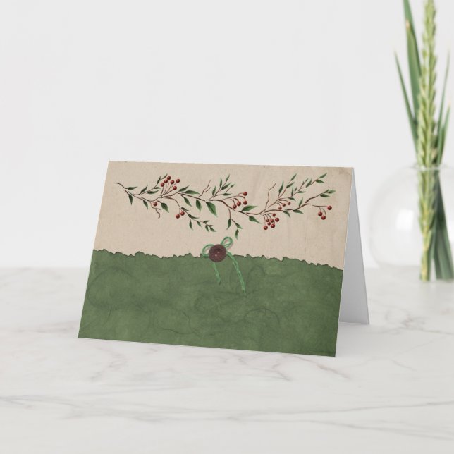 Carte de Noël Berry Branch (Devant)