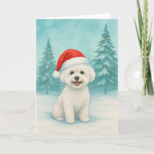 Carte de Noël Bichon Frise - Carte de vacances