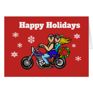Carte de Noël Biker Couple