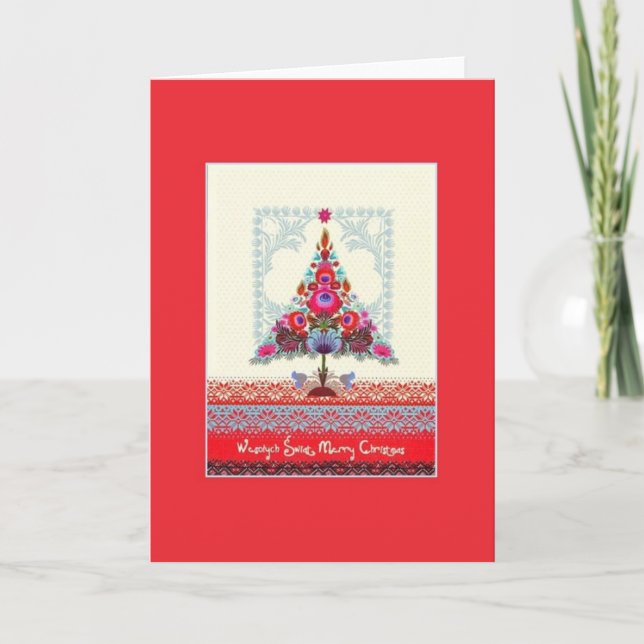 Carte de Noël bilingue rétro polonais (Devant)