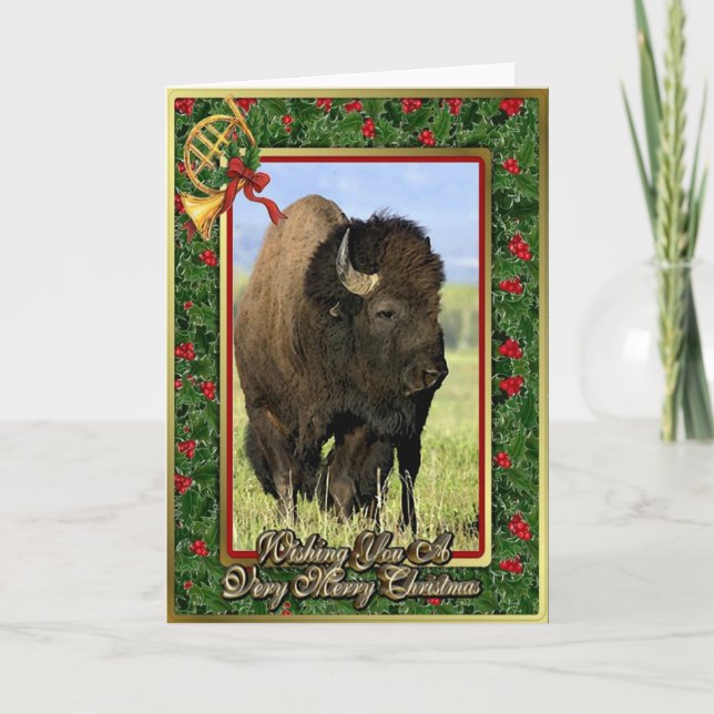 Carte de Noël Bison North American Animal Blank (Devant)