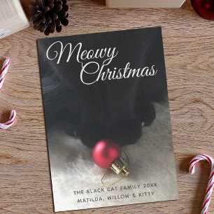 Carte de Noël Black Cat Meowy