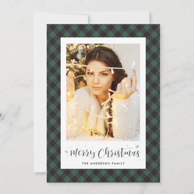 Carte de Noël Black Green Buffalo (Devant)