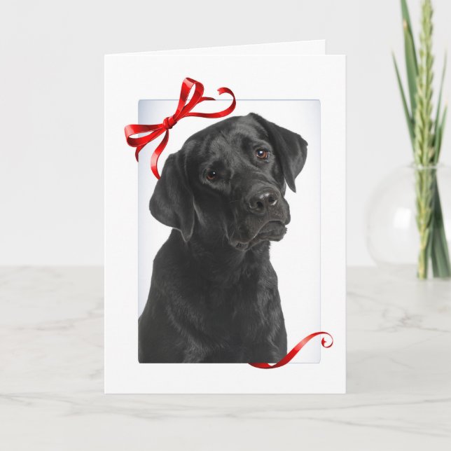 Carte de Noël Black Lab (Devant)