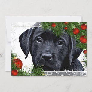 Carte de Noël Black Lab - Chien mignon chiot Labra
