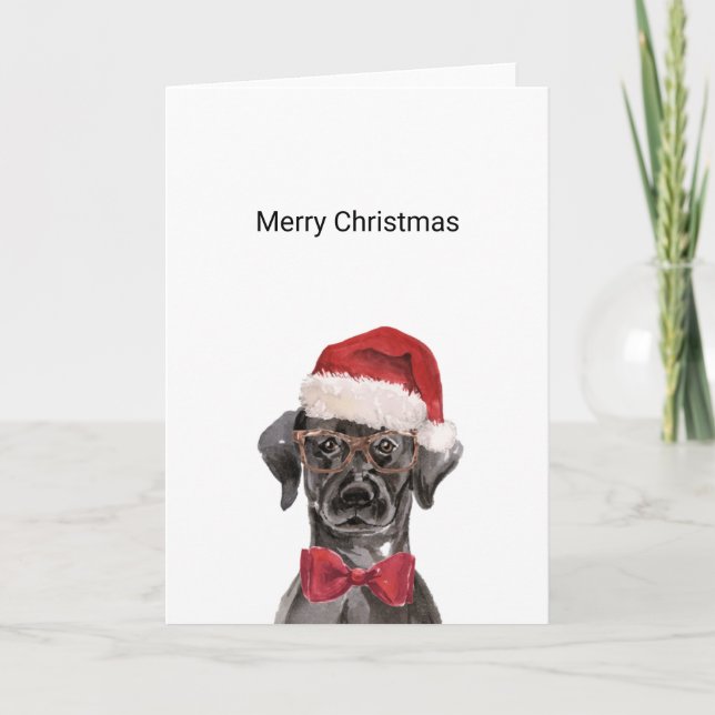 Carte de Noël Black Labrador (Devant)