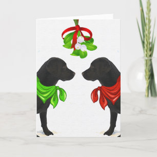 Carte de Noël Black Labrador