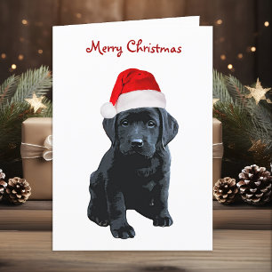 Carte de Noël Black Labrador
