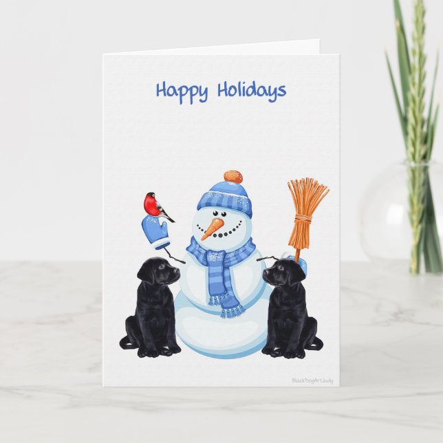 Carte de Noël Black Labrador (Devant)