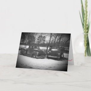 Carte de Noël "Black & White Oxford Mill Trucks"
