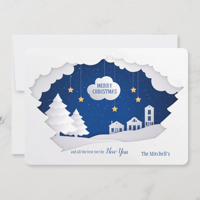 Carte de Noël blanche (Devant)
