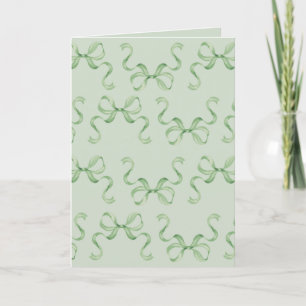 Carte de Noël blanche avec Vaches vertes aquarelle