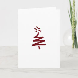 Carte de Noël blanche Little Red Tree