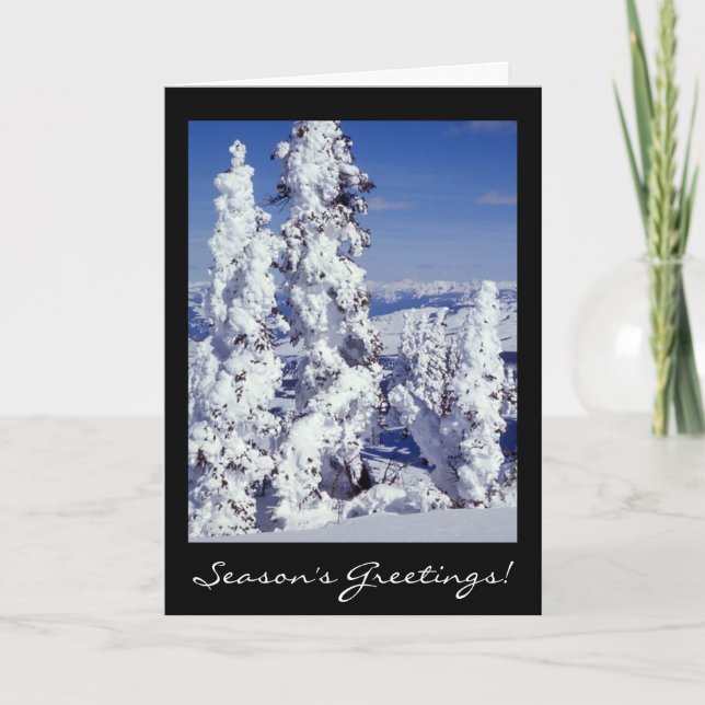 Carte de Noël blanche neige denses (Devant)
