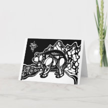 Carte de Noël blanche - Ours