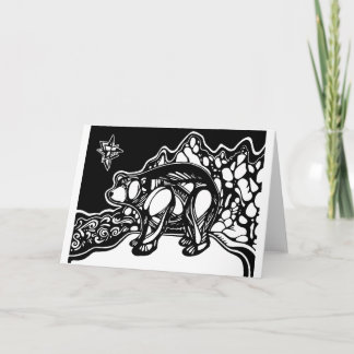 Carte de Noël blanche - Ours