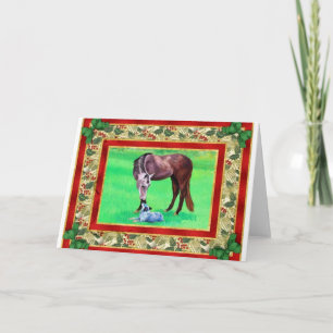 Carte de Noël blanche pour chien de bétail austral