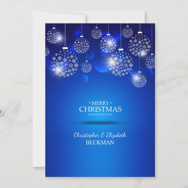 Carte de Noël bleue royale (Devant)