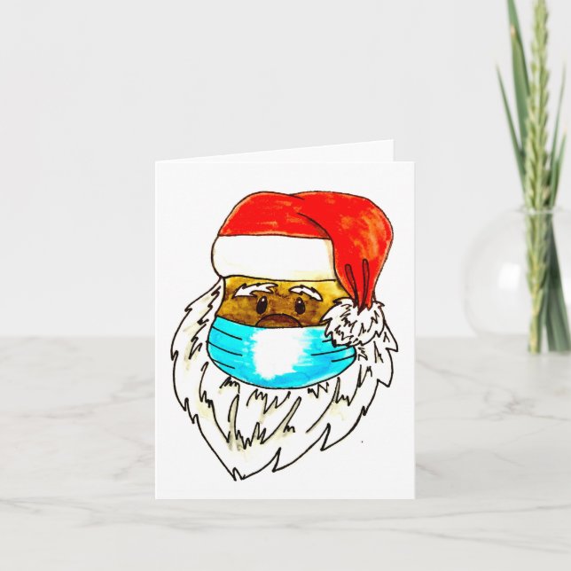 Carte de Noël BLM Black Père Noël (Devant)