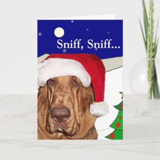 Carte de Noël Bloodhound