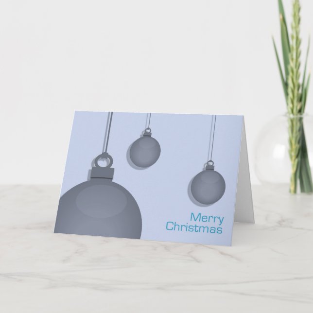 Carte de Noël Blue Baubles (Devant)