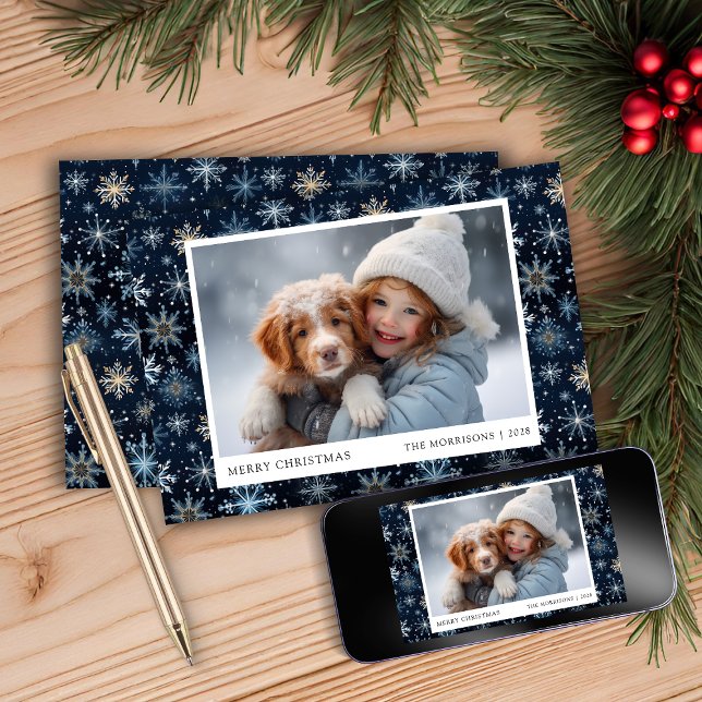 Carte de Noël Blue Snowflake (Créateur téléchargé)