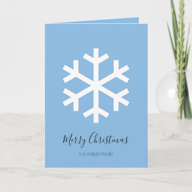 Carte de Noël Blue Snowflake (Devant)