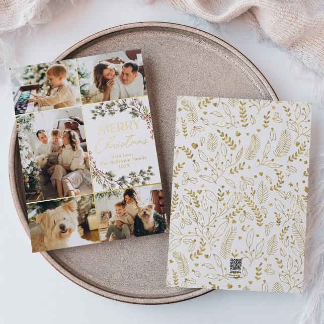 Carte de Noël Boho Gold Foil (Créateur téléchargé)