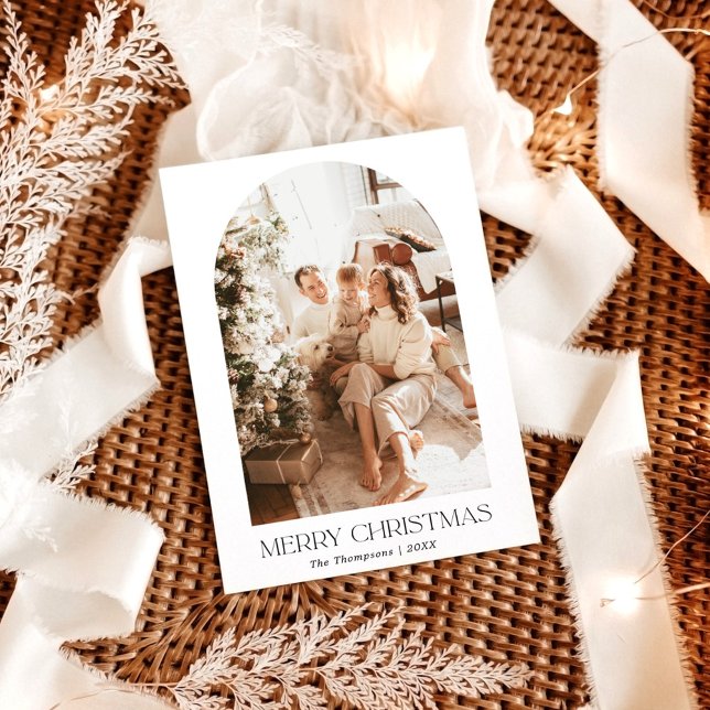 Carte de Noël Boho Photo | Carte Vacances Arbées (Créateur téléchargé)