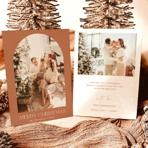 Carte de Noël Boho Terracotta Photo moderne