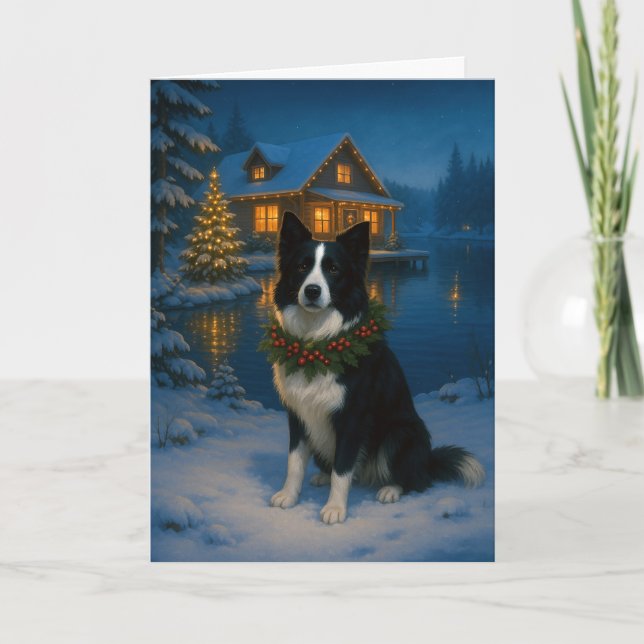 Carte de Noël Border Collie (Devant)