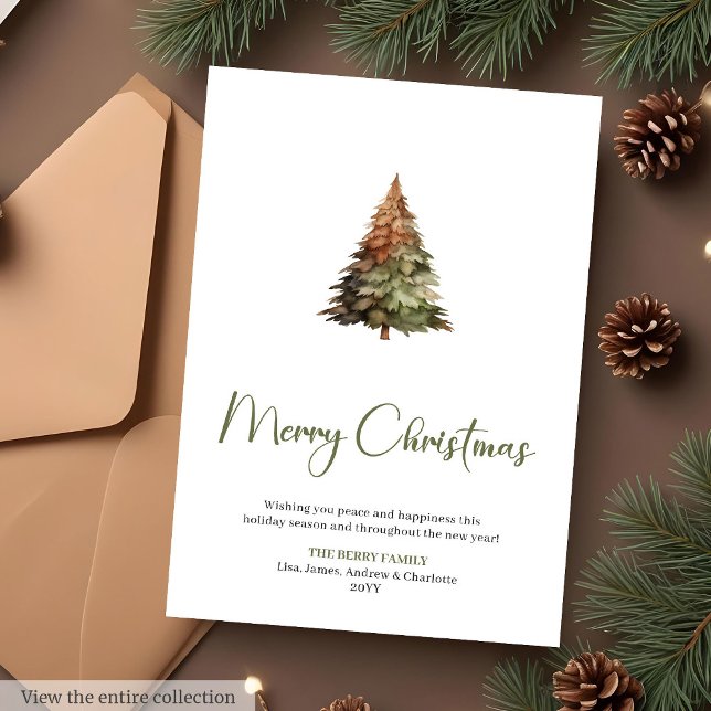 Carte de Noël botanique imprimable (Merry Christmas Botanical Printable Christmas Card

)