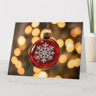 Carte de Noël Boule avec fond bokeh