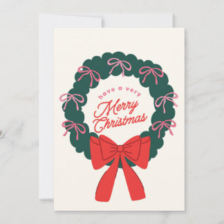 Carte de Noël branchée Bow Girly