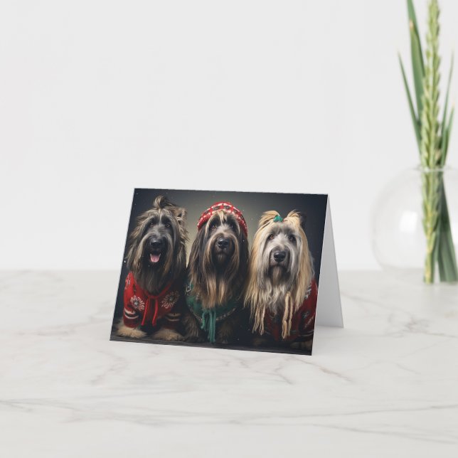 Carte de Noël Briard Dogs (Devant)