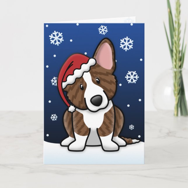 Carte de Noël Brindle de corgi de Gallois de (Devant)