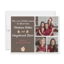 Carte de Noël Brown et Gold Gingbread